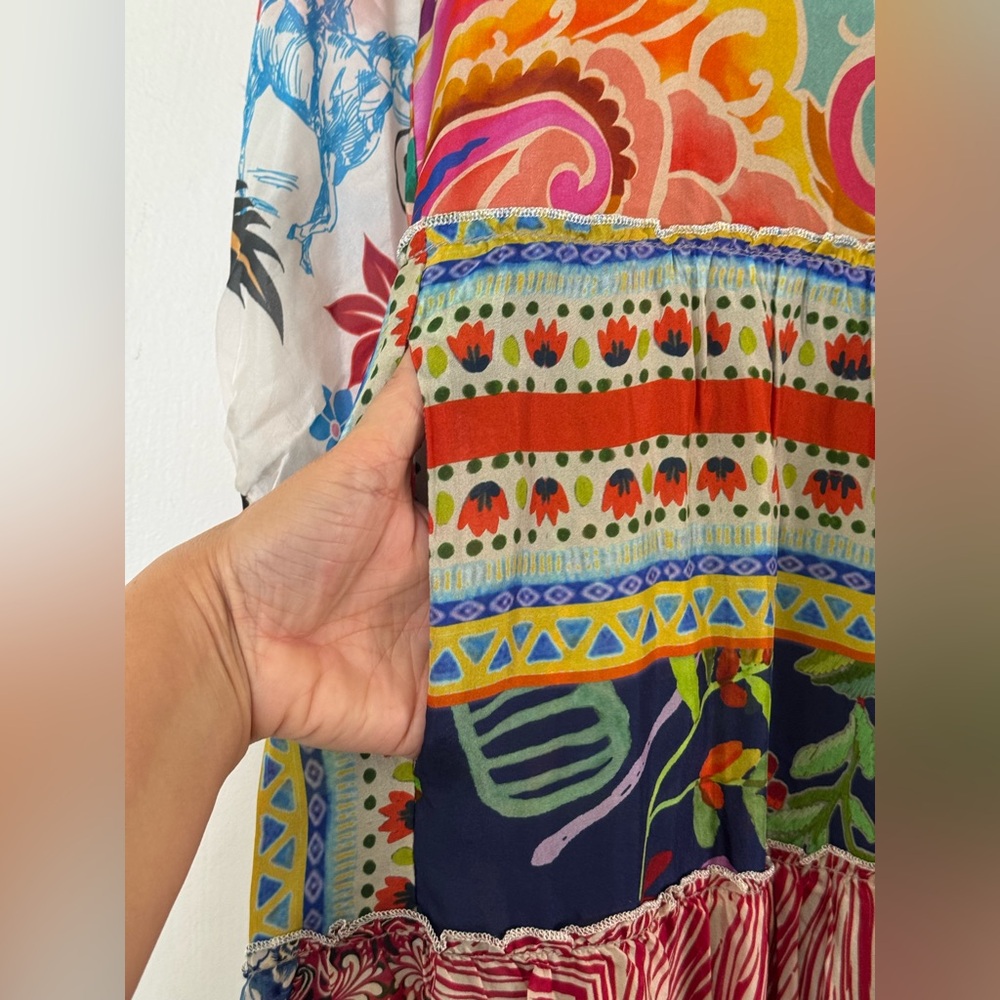Johnny Was Multicolor Floral silk Dress size XL - Picture 5 of 10